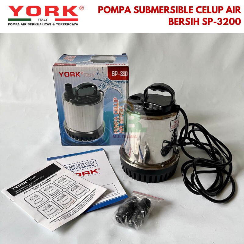 YORK ITALY SP-3200 Pompa Submersible Celup Magnet Air Bersih Non Auto SP3200 SP 3200