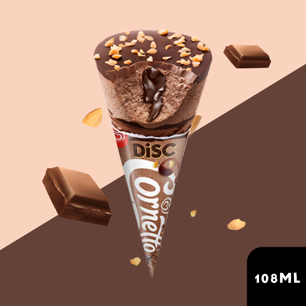 

Cornetto Ice Cream Disc Chocolate Ice Cream 120 ml - Es Krim Wall's