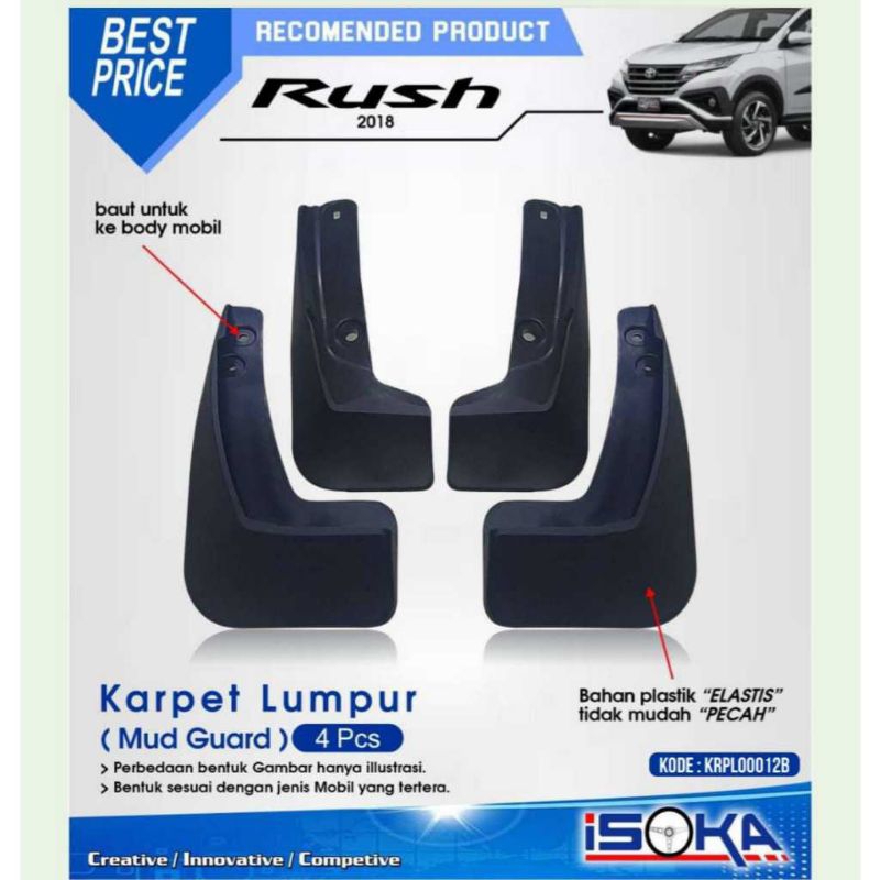 MUD GUARD / KARPET LUMPUR / Karpet Penahan Lumpur ALL NEW RUSH 2018-2022Up