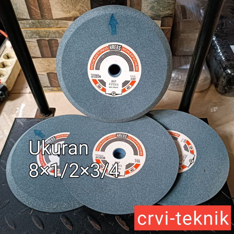 Batu Gerinda Asah Band Saw Krebs Ukuran 8 × 1/2 × 3/4 inch Batu Asah Original