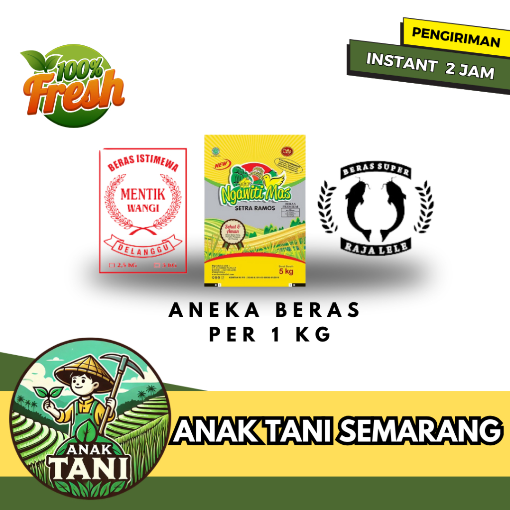 

[ANAK TANI] ANEKA BERAS PULEN MURAH PER 1 KG SIAP KIRIM INSTANT AREA SEMARANG