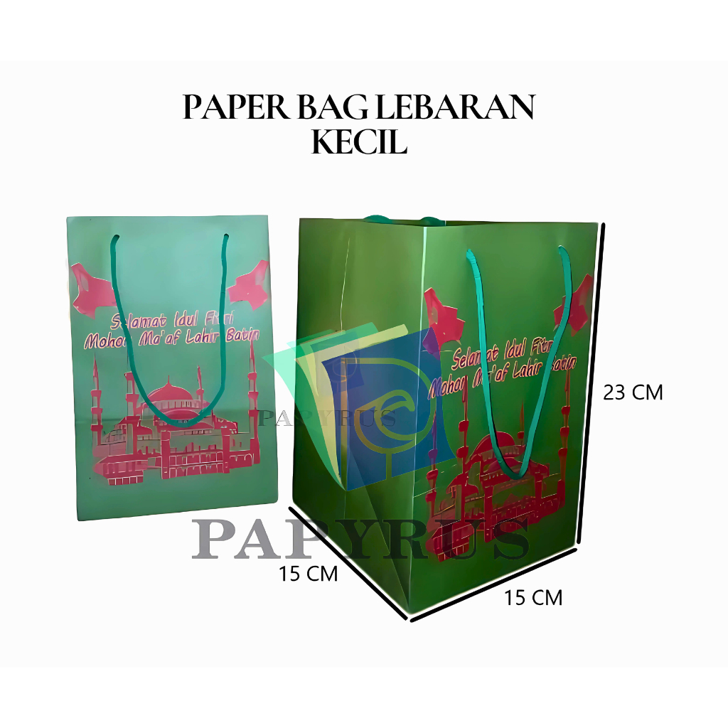 

PAPER BAG MOTIF / HAMPERS BAG / GOODIE BAG / SOUVENIR BAG / TAS KADO MOTIF / GIFT BAG / PAPER BAG LEBARAN KECIL 15 CM X 15 CM X 23 CM