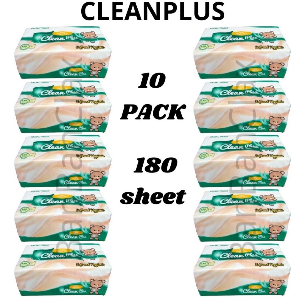 TISU WAJAH CLEAN PLUS 180 sheet ( PAKET 10 PCS )