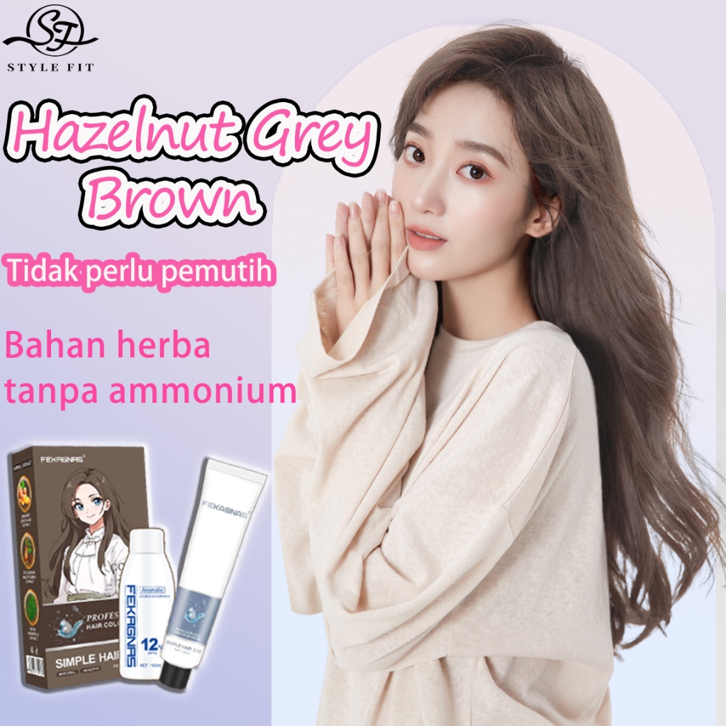 ❤Beli 100ml gratis 100m❤ash brown hair color *200ML Tak perlu bleach,Kulit tampak putih sehabis cat(