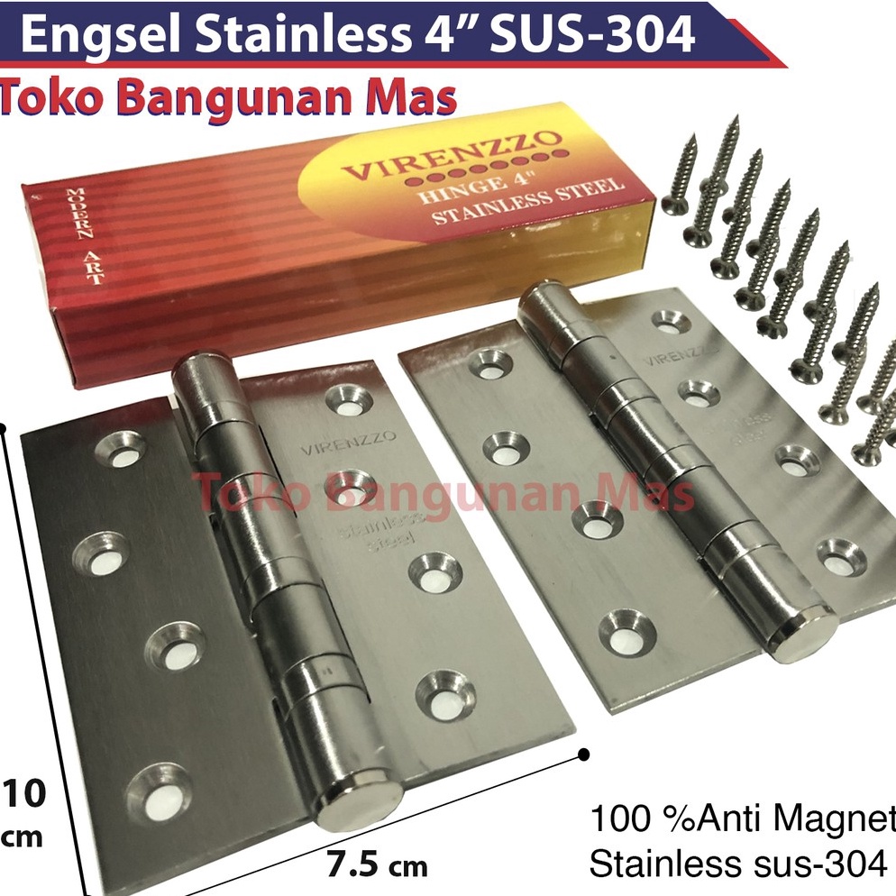 Harga TERMURAAH Engsel Pintu 4 STAINLESS SUS34 Virenzzo ENGSEL JENDELA PINTU ENGSEL 1 STAINLESS