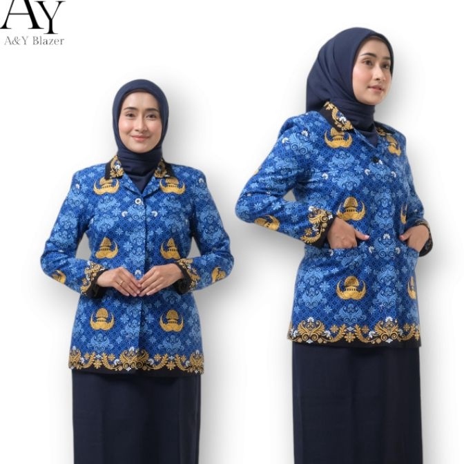 HJ6 16 Setelan Baju Seragam BATIK KORI  PGRI Wanita  BAHAN KATUN  Seragam Batik KORI PGRI Guru PNS P