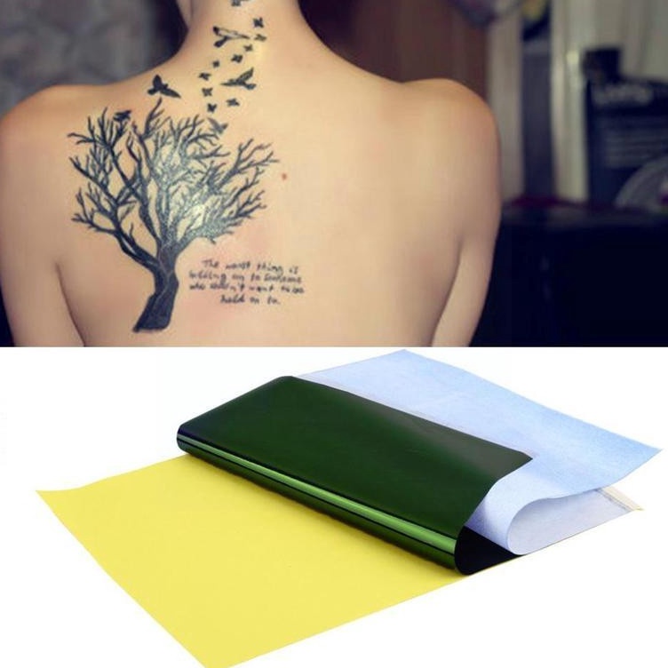 KODE I99W 1pcs Kertas TatoKertas Karbon TattoKertas Transfer Tatto Kertas Transfer Tato Karbon Therm