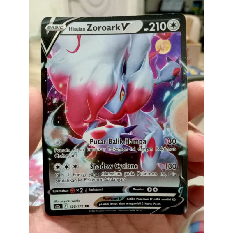 KARTU POKEMON HISUIAN ZOROARK V RR INDONESIA HOLO