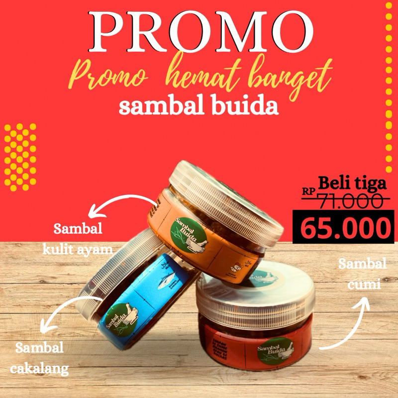 

promo hemat banget- beli 3 sambal buida