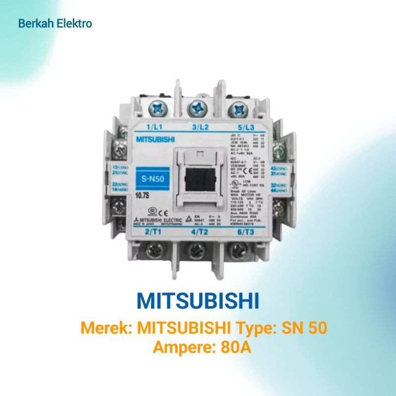 KONTAKTOR / CONTAKTOR MITSUBISHI SN50 SN-50 SN 50 80A 220V