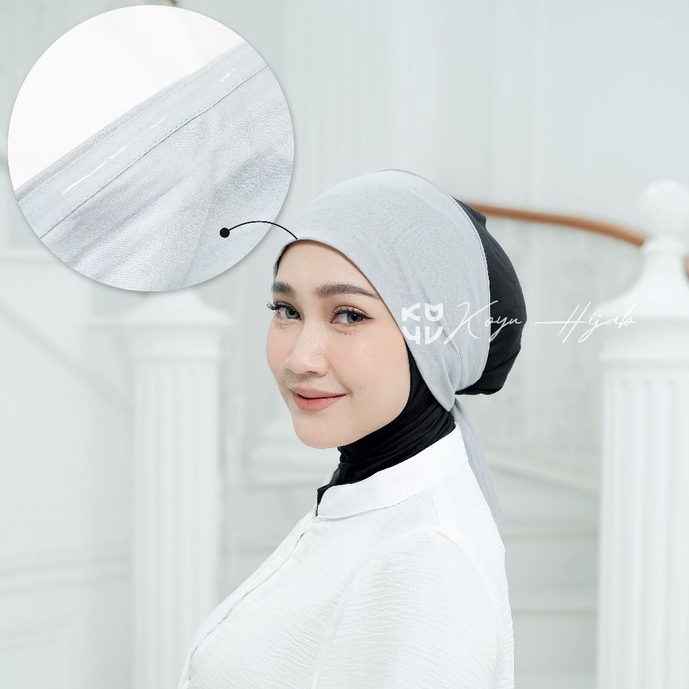 KODE R88J Koyu Hijab Iner Bando Tali Affa use silikon karet premium di dahi inernya