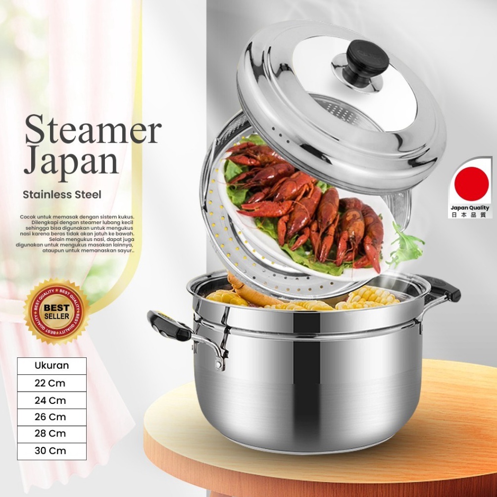 Mau Panci kukusan tutup kaca ukuran besar Panci Kukus 2 Su Panci Kukus Stainless Steel Dandang Panci