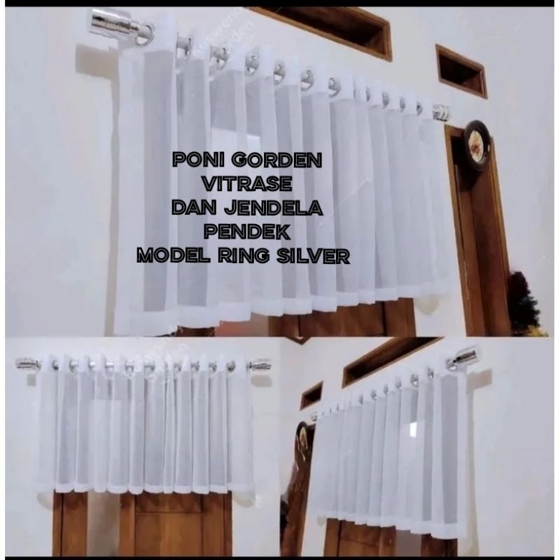 gorden poni Vitrase Polos buat jendela pendek model ring