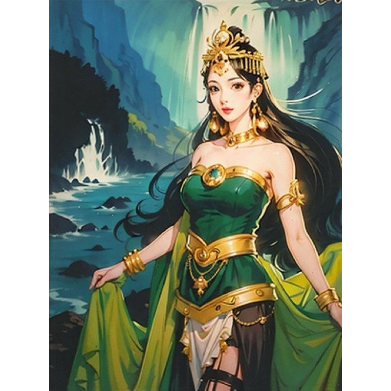 Kostum Cosplay Kadita Ratu Pantai Selatan Nyi Toro Kidul Set Lengkap Dengan Mahkota Dan Tongkat