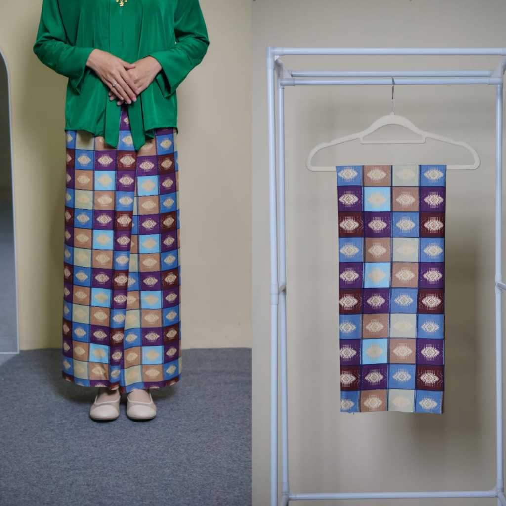 Sarung Songket Wanita Modern Terbaru Motif Salova Bahan Katun Sudah Dijahit Siap Pakai - Sarung Song