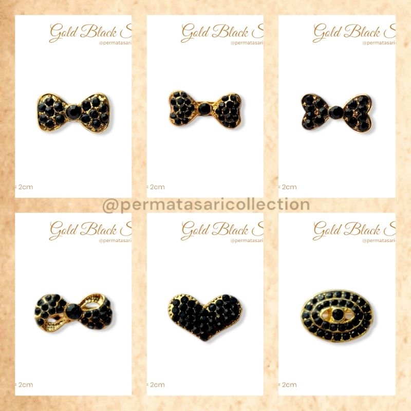 Bros Dagu Korea Kecil Aksesoris Jilbab Hijab Kerudung Wanita Muslim Muslimah Gold Black Hitam Kuning