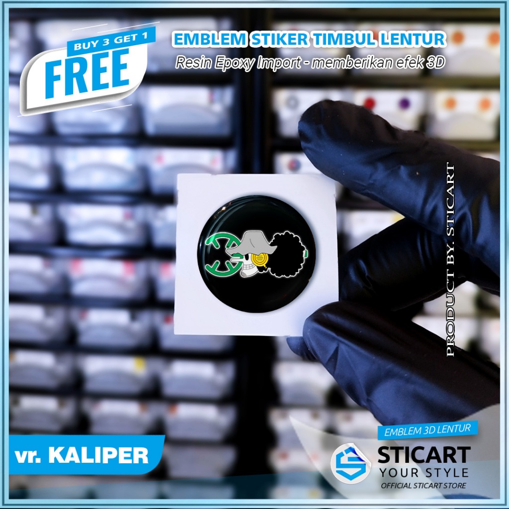 EMBLEM USOPP Series ONE PIECE TIMBUL STIKER MOTOR KALIPER 3D KALIPER REM AKSESORIS