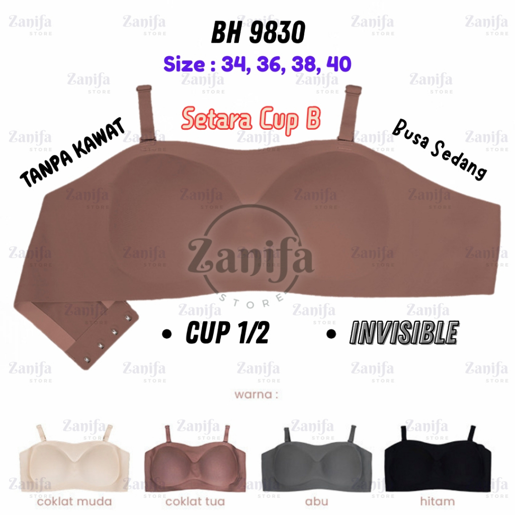SOREX Bra BH Kemben Seamless Busa Tanpa Kawat Size 34 - 40