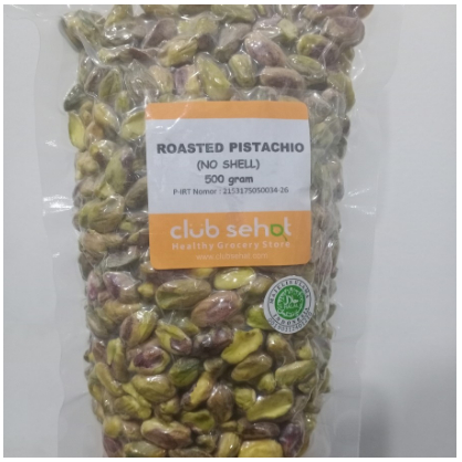 

Club Sehat Roasted Pistachio (NoShell) Tanpa Kulit Kacang Pistachio Panggang 500Gr