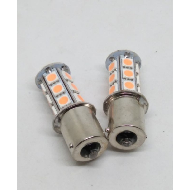 Lampu Sein LED Lampu Mundur Truk Bis 24 Volt 1156 Bayonet Kaki 1 Nyala Manteng/Diam 18 LED