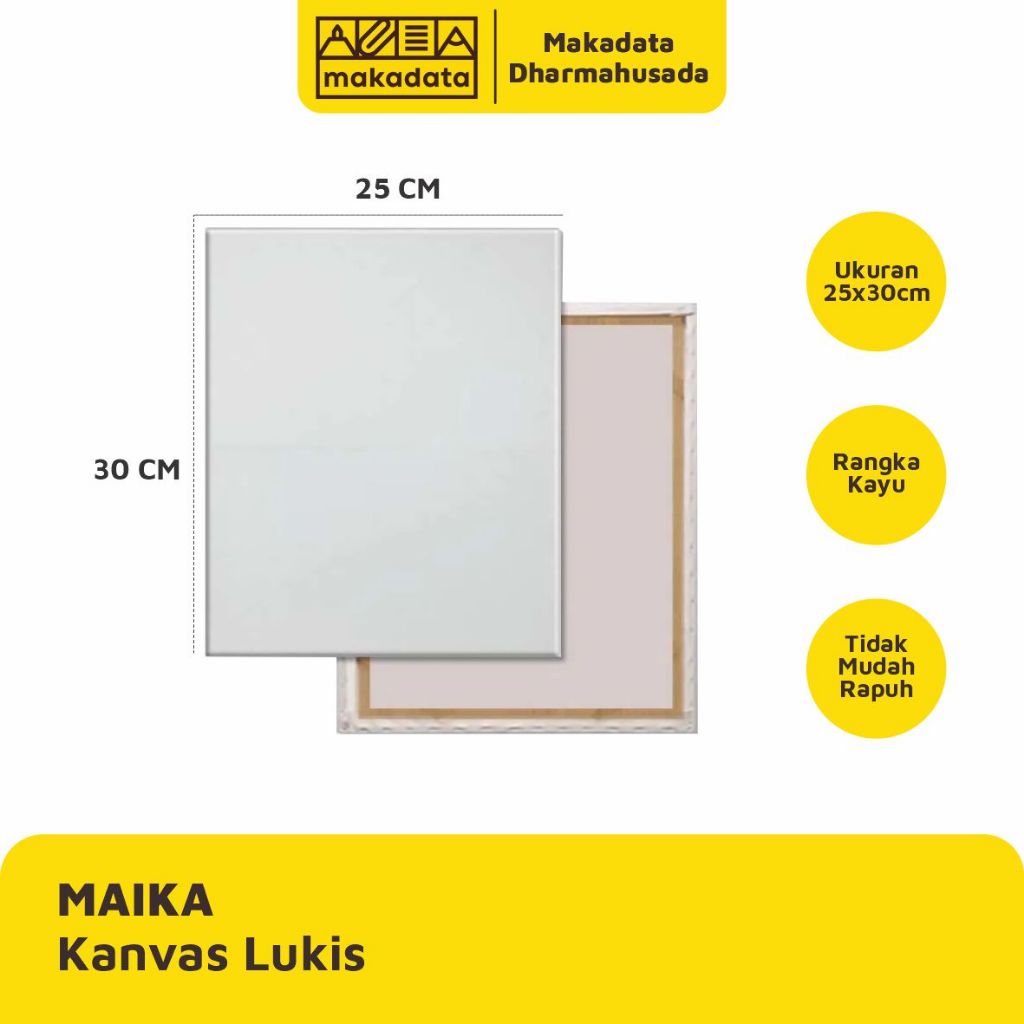 

CANVAS | KANVAS LUKIS POLOS PUTIH MAIKA UKURAN 25X30CM (1 PCS)