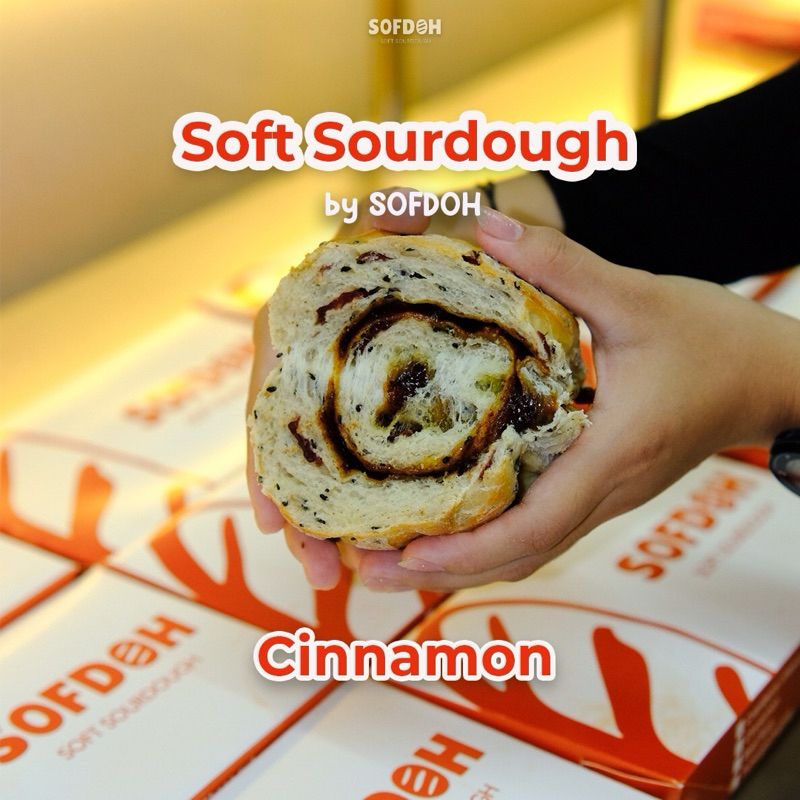 

Soft Sourdough Brown Cinnamon by SOFDOH. Less gluten, egg free, cocok untuk diet.