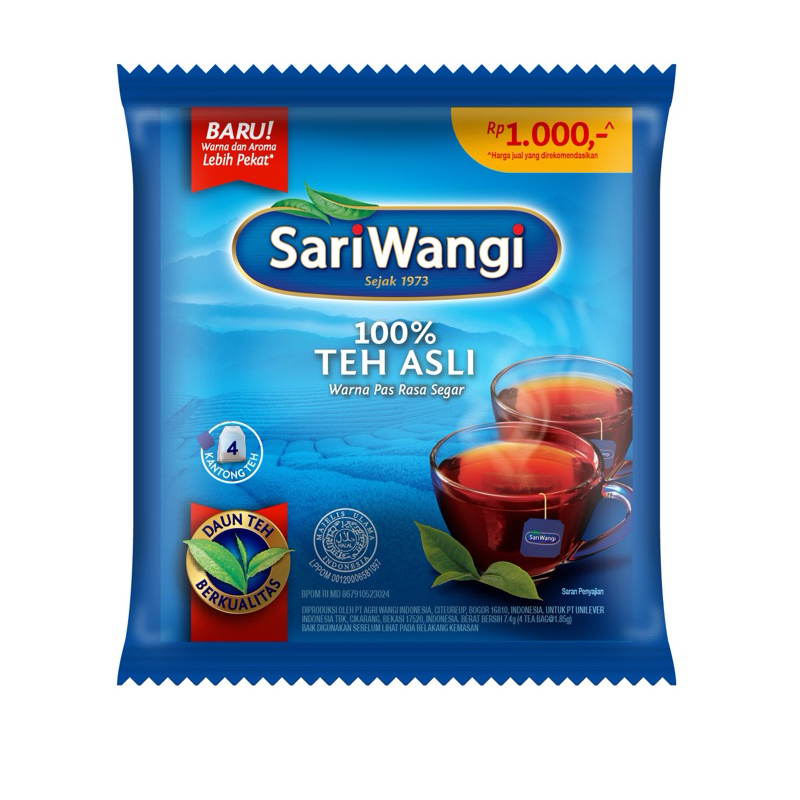 

Teh Sariwangi 100% Teh Asli 1 Renceng Isi 6 Sachet