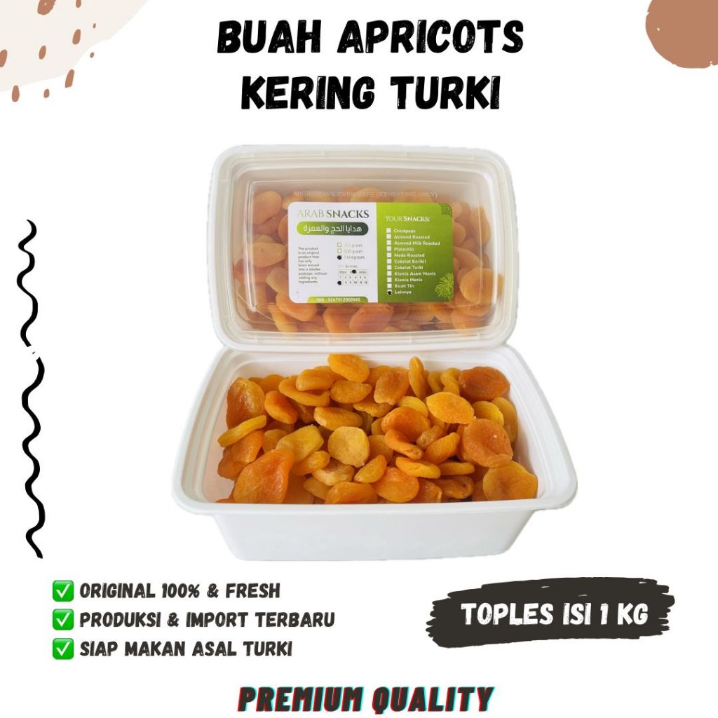 

BUAH APRIKOT KERING 1kg Turki Premium Whole Pitted Dried Apricot Kayisi Original GuzelCan Abrikos