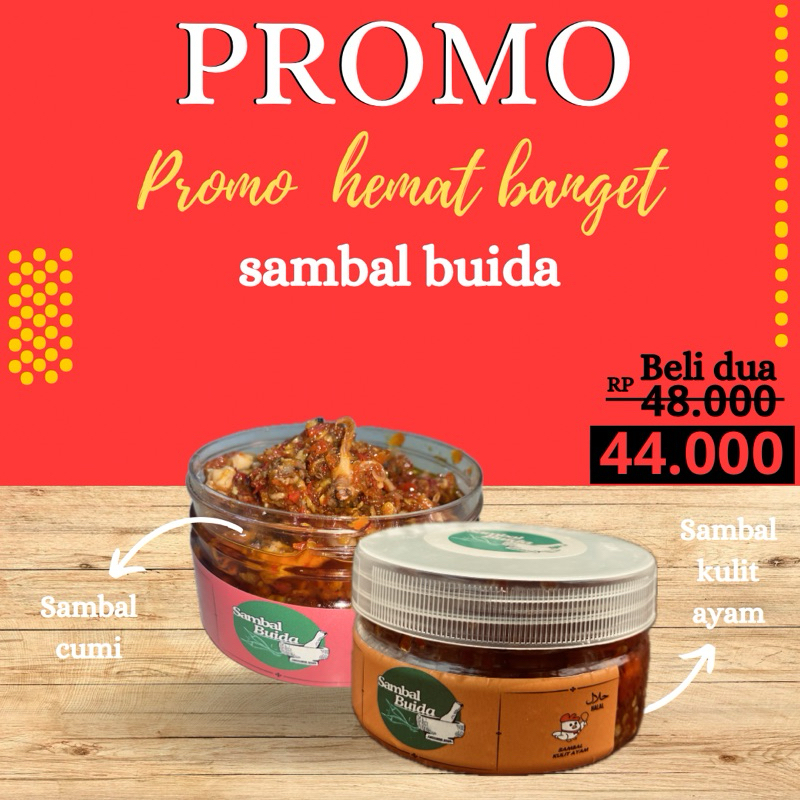 

sambal buida - cumi dan ayam promo hemat seru