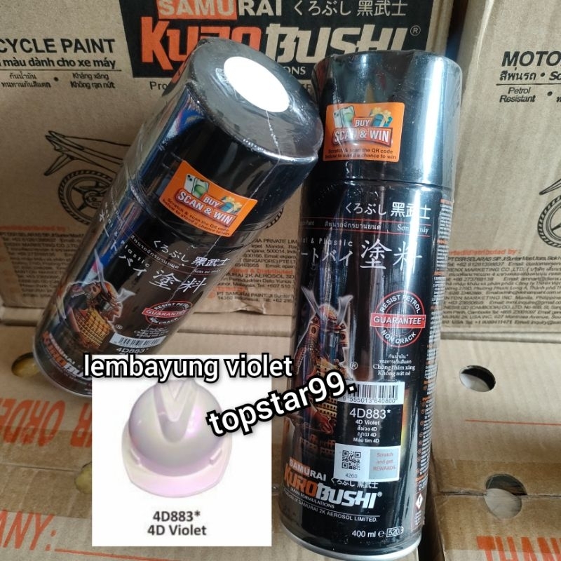 Pilox Cat Semprot Samurai Lembayung Ungu Violet 4D883 883 Paint Kurobushi 400ml