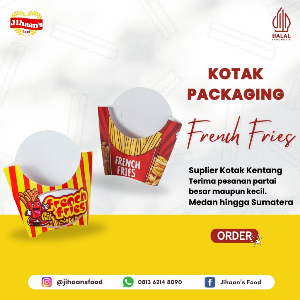 

Kotak/Packaging Kentang (French Fries) Isi 20 Pcs - Jihaan's Food Medan
