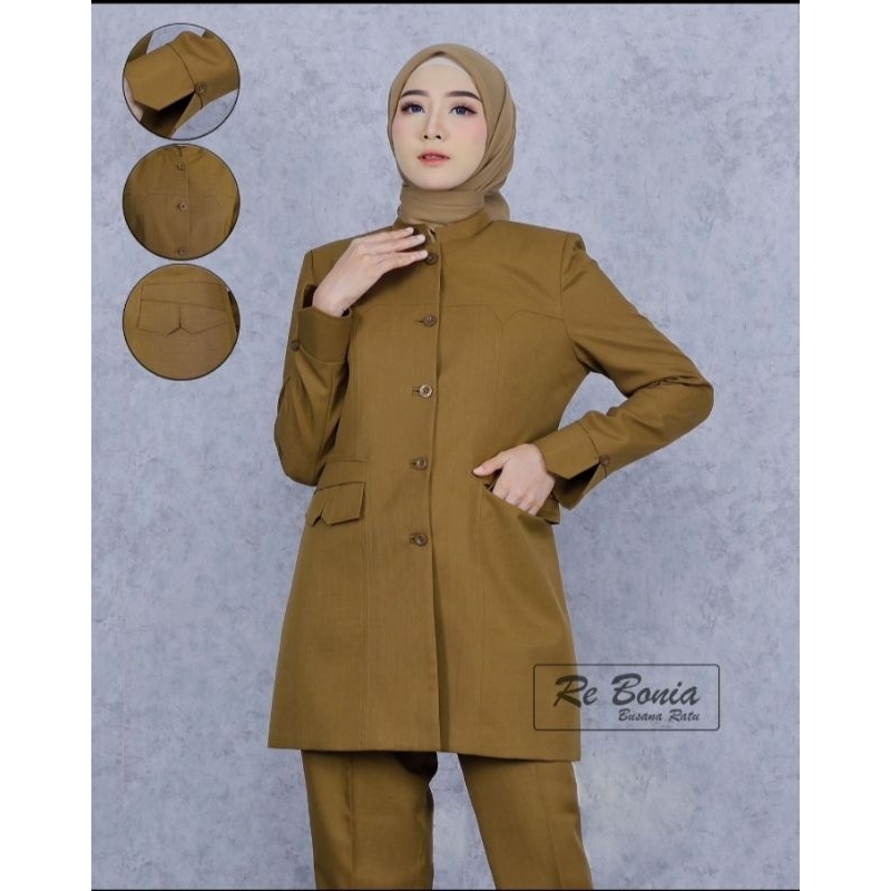 BLEZER GURU SET CELANA BAJU ASN SERAGAM KANTOR RE BONIA