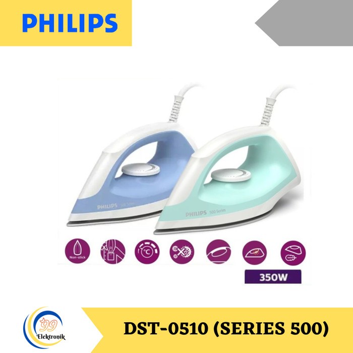 Philips Setrika kering Seri 500 Anti Lengket 100% Ori