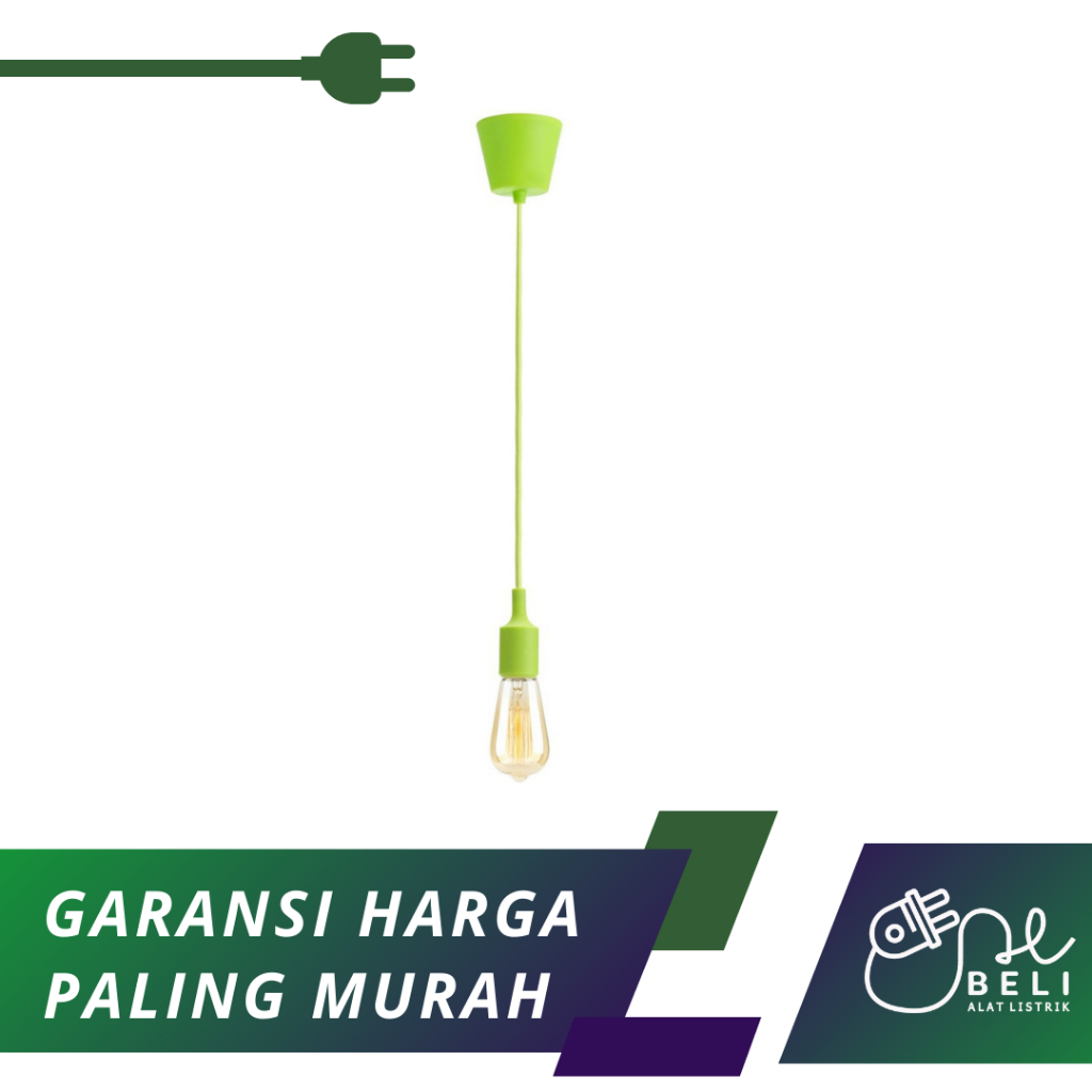 Fiting Lampu Gantung Hijau caffe karet