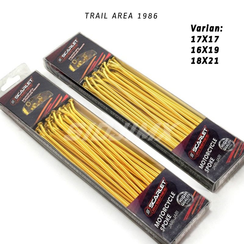 Jari jari Ruji set Gold Ring 17 x 17 16 x 19 18 x 21 SCARLET ORIGINAL KLX CRF 150 L WR 155 R Depan B