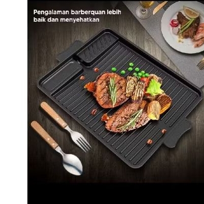 panggangan gril pan  kotakpersegi anti lengket