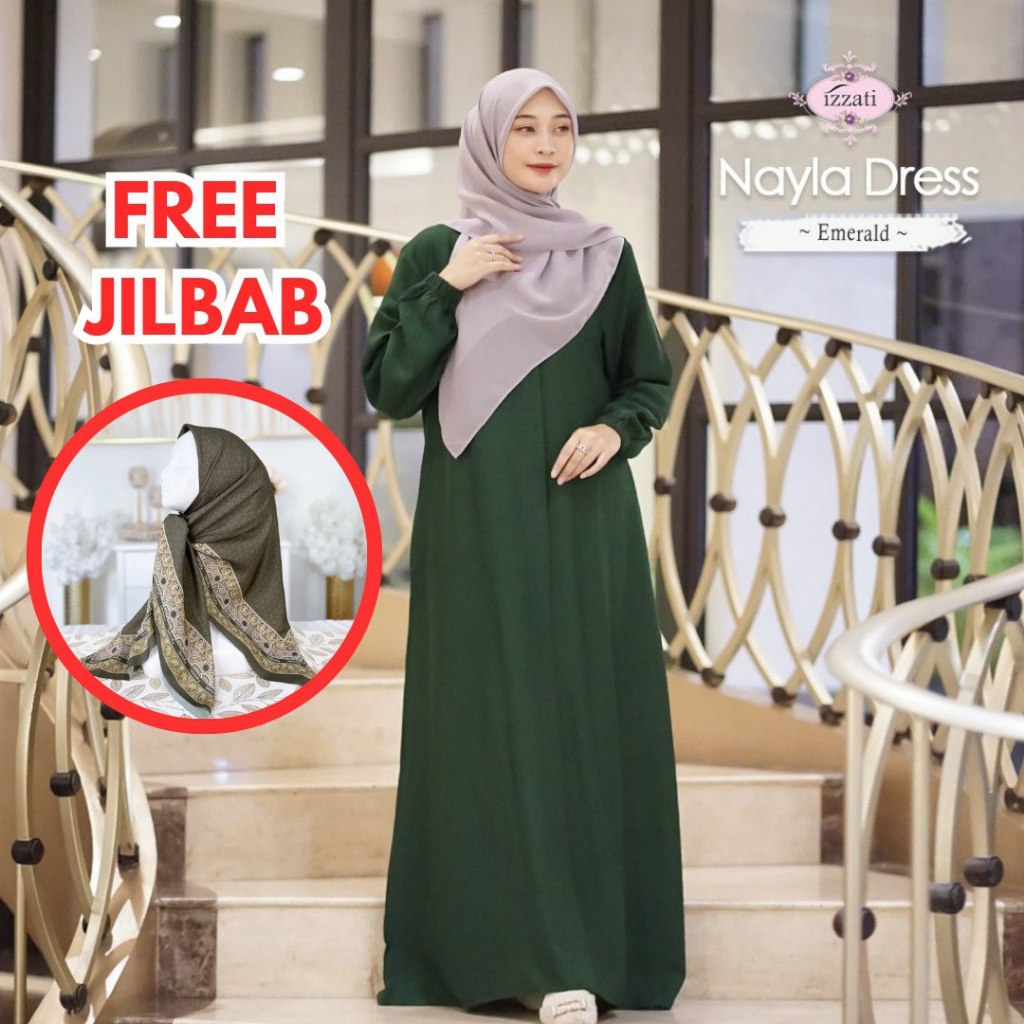 Baju Gamis Polos Set Hijab By Izzati Muslimah