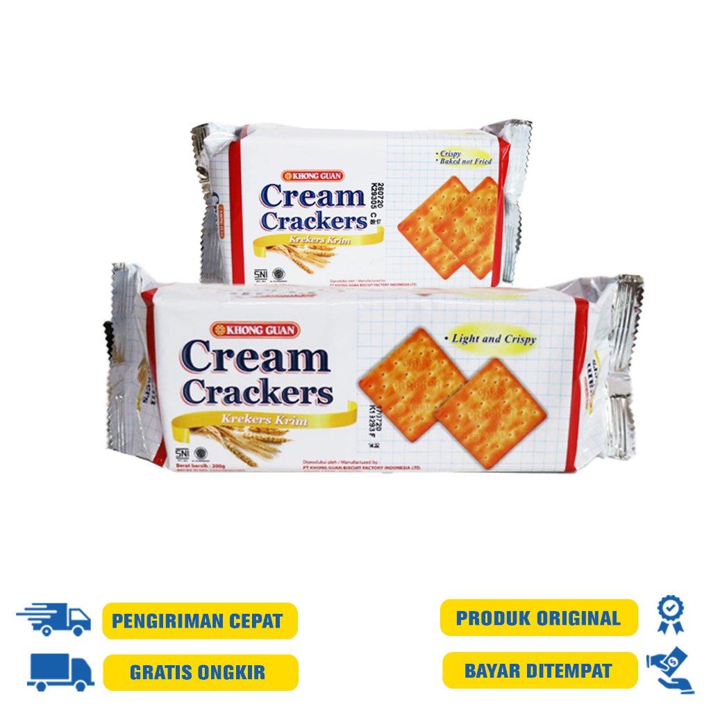 

Khong Guan Cream Crackers 120 G.R | 200 GR | 350 GR & Malkist Crackers 200 GR