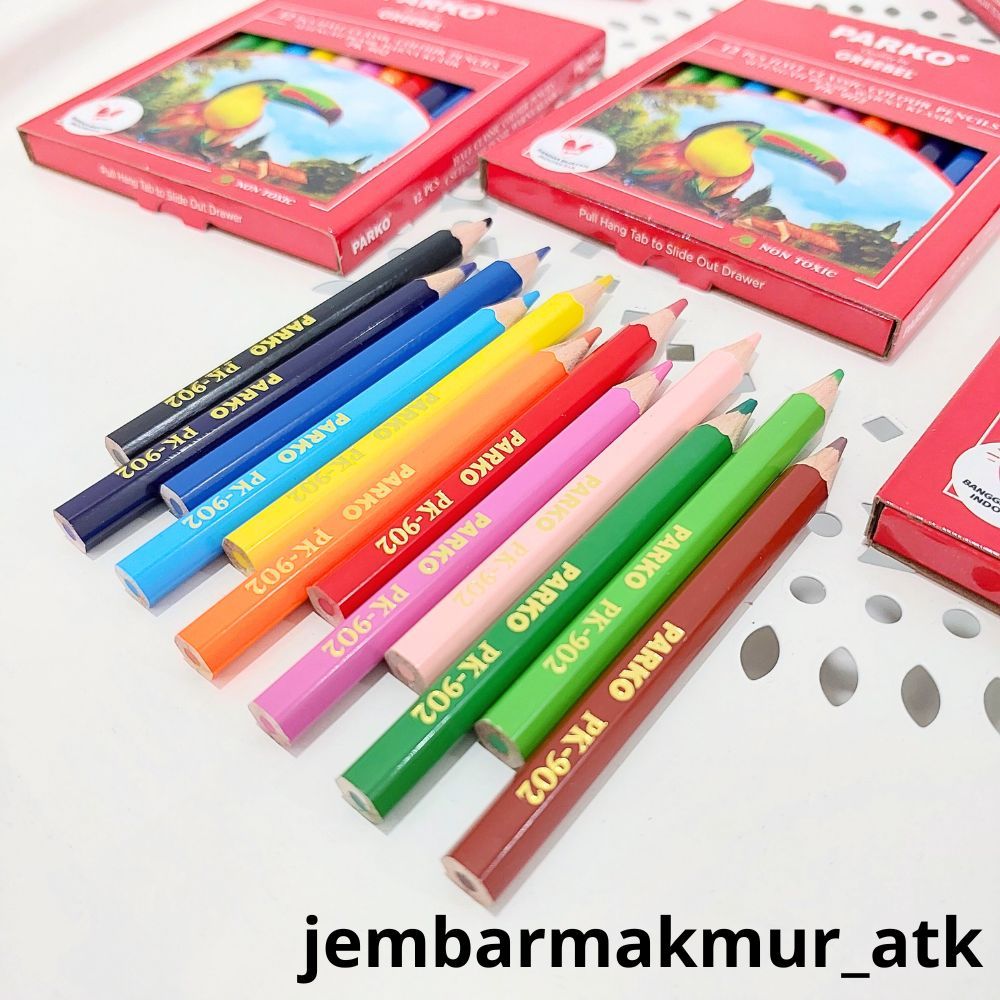 

Pensil Warna PARKO 12 Warna Half (PARKO 12C 902E Half) Aman untuk Anak Mewarnai