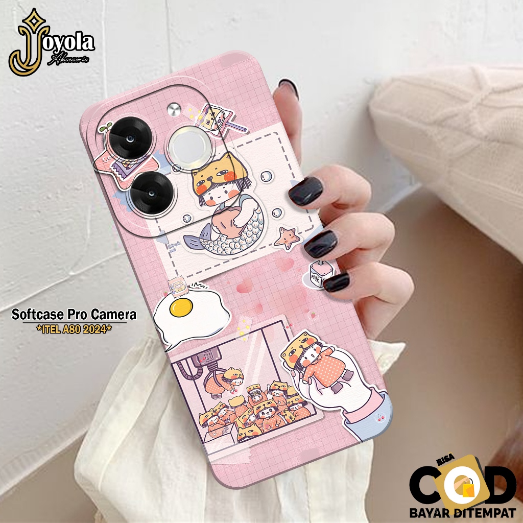 JOYOLA Case ITEL A80 2024 Terbaru - Fashion Case Kartun - Softcase ITEL A80 2024 - Pro Camera - Casi