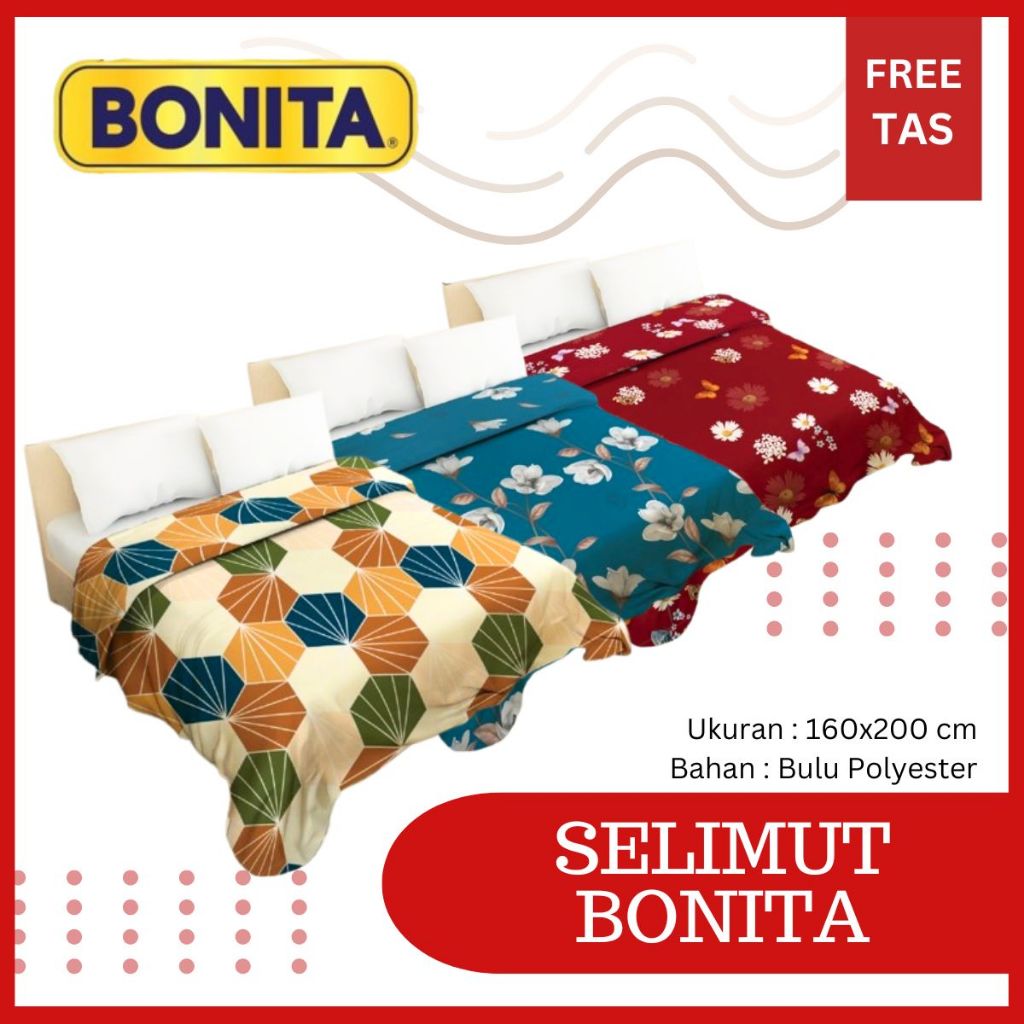 RC Bonita Premier Selimut Dewasa Ukuran 160x200 Tebal Anti Luntur
