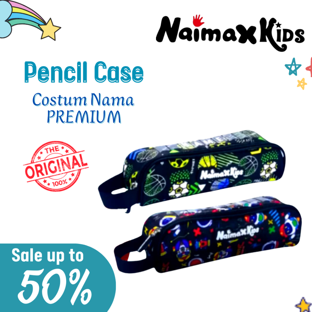 Pencil Case Custom Nama | Naimax kids Pencil Case Small Anak Laki-Laki