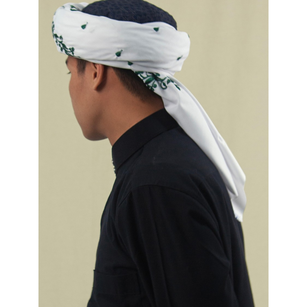 Sorban Imamah Hijazy by Yateer Ghobana Serian Putih Hijau