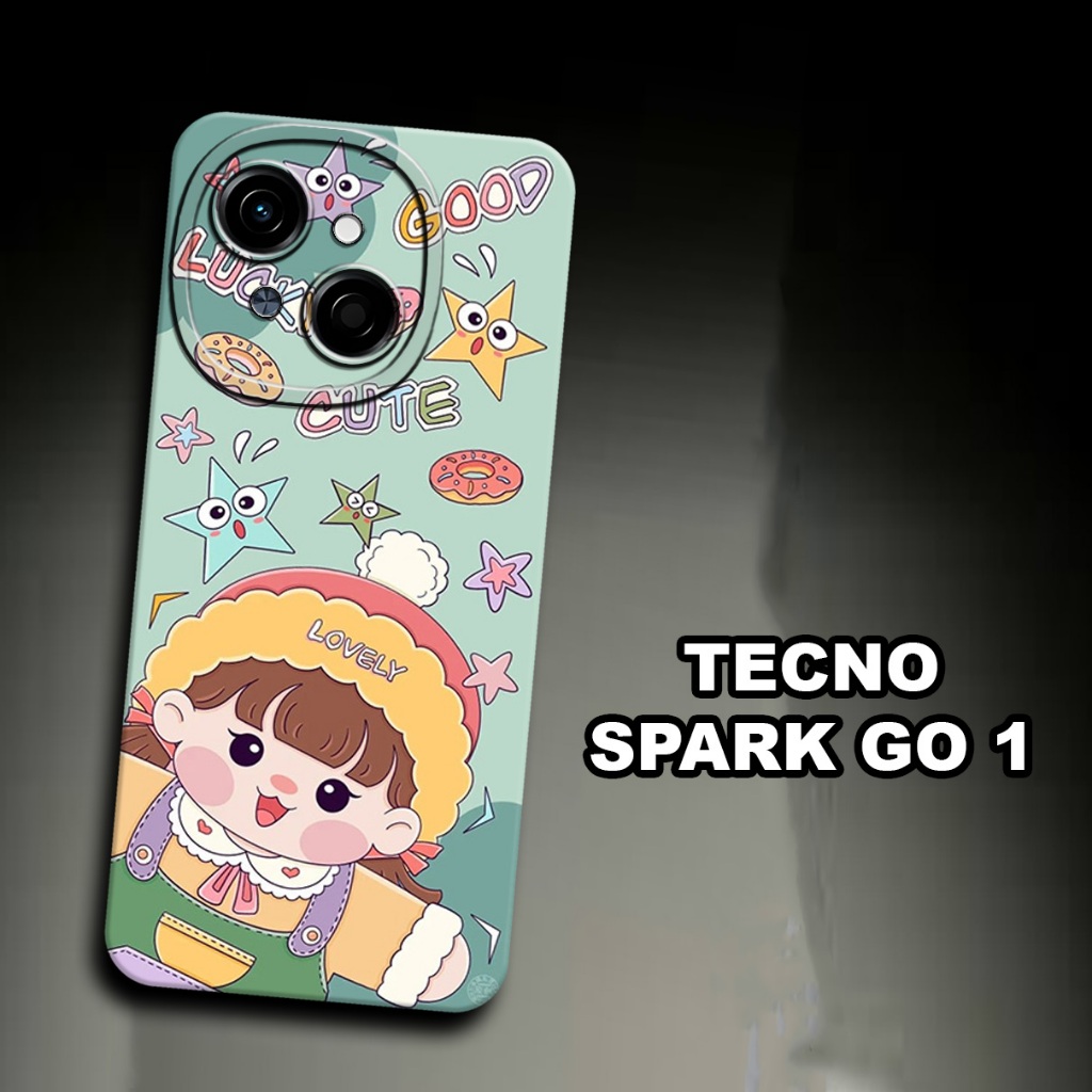 CC40/ Softcase karet lentur untuk TECNO SPARK GO 1/Motif cewek/case TECNO SPARK GO 1 /kesing TECNO S