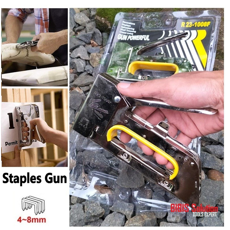 

Staples Gun Steples Tembak Jok Motor Sofa Kulit Wall Dekor Gun Tacker Stapler 4-8mm