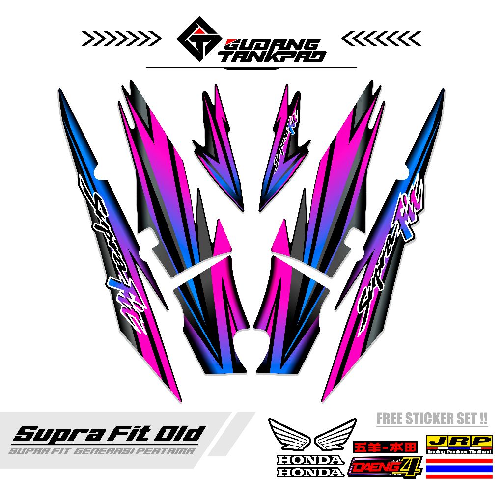 STRIPING MOTOR SUPRA FIT OLD 110 / MTF 2 / STRIPING SUPRA FIT LAMA / STRIPING HONDA SUPRA FIT / STIK