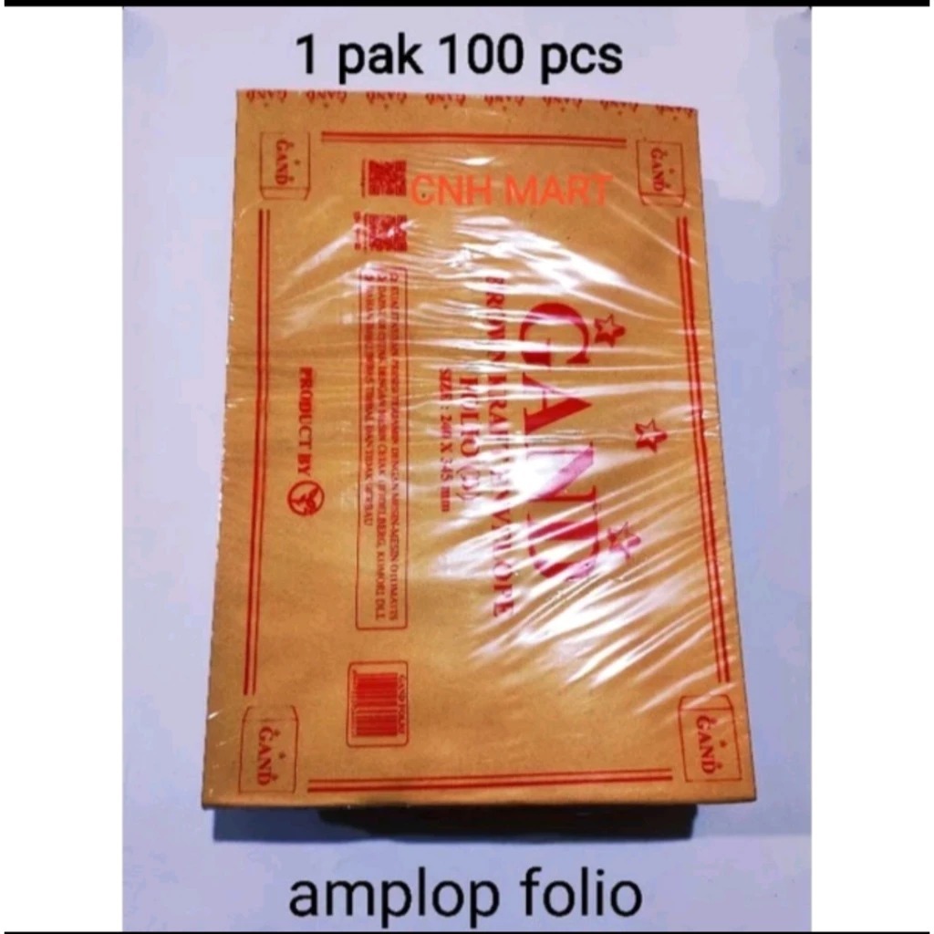 

Amplop Coklat Folio F4 24 cm x 34.5 cm isi 100 lembar (NZ)