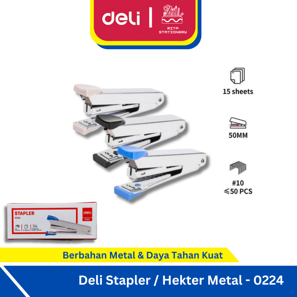 

Deli Staples 0224 / Hekter Metal Berlapis Plastik Staples Isi Ukuran Nomor 10