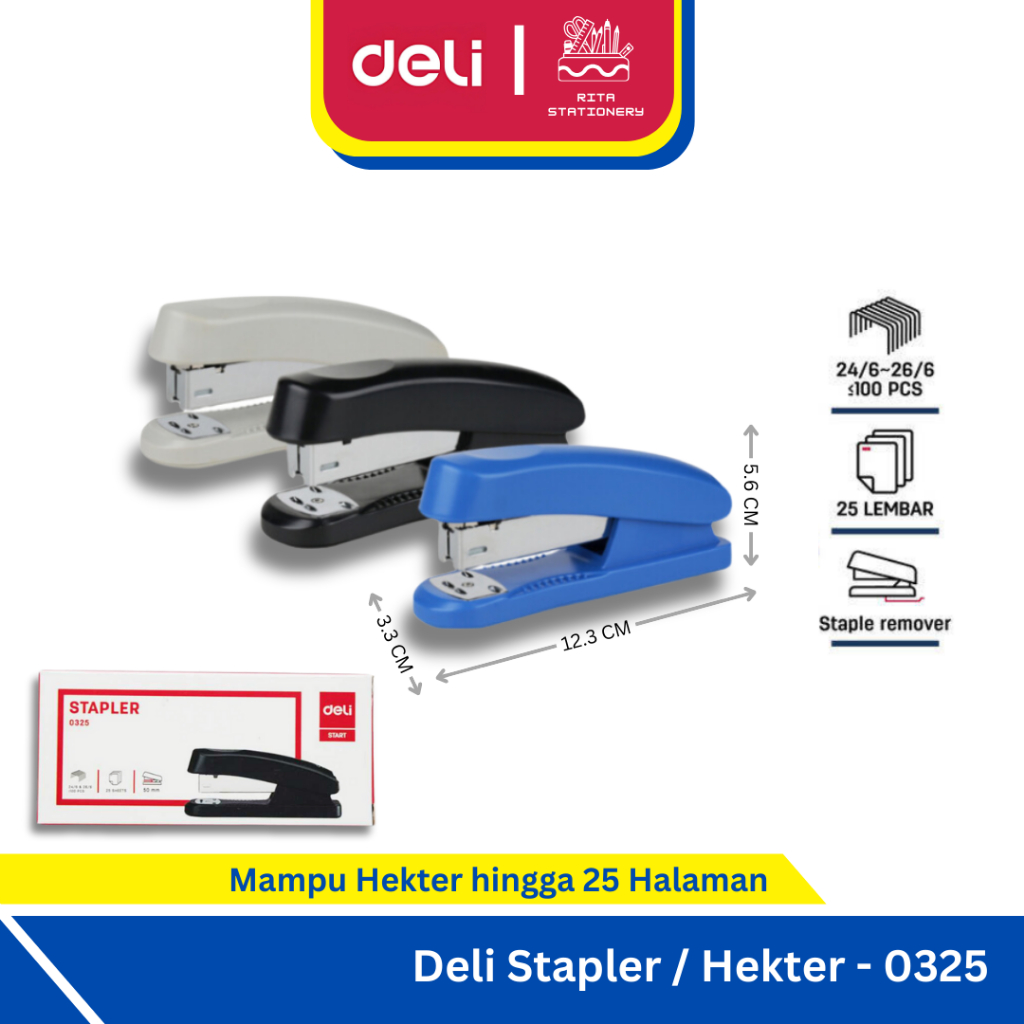 

Deli Staples / Hekter Besar isi Nomor 3 ukuran 24/6 26/6