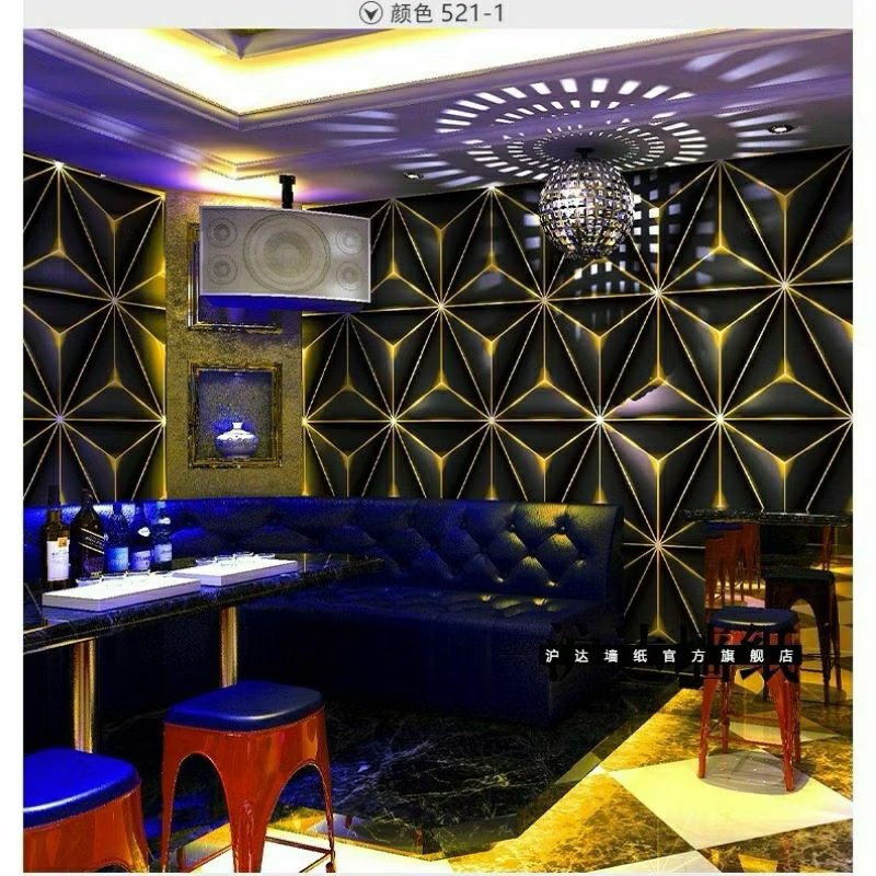 wallpaper dinding permata 3D gold termurah